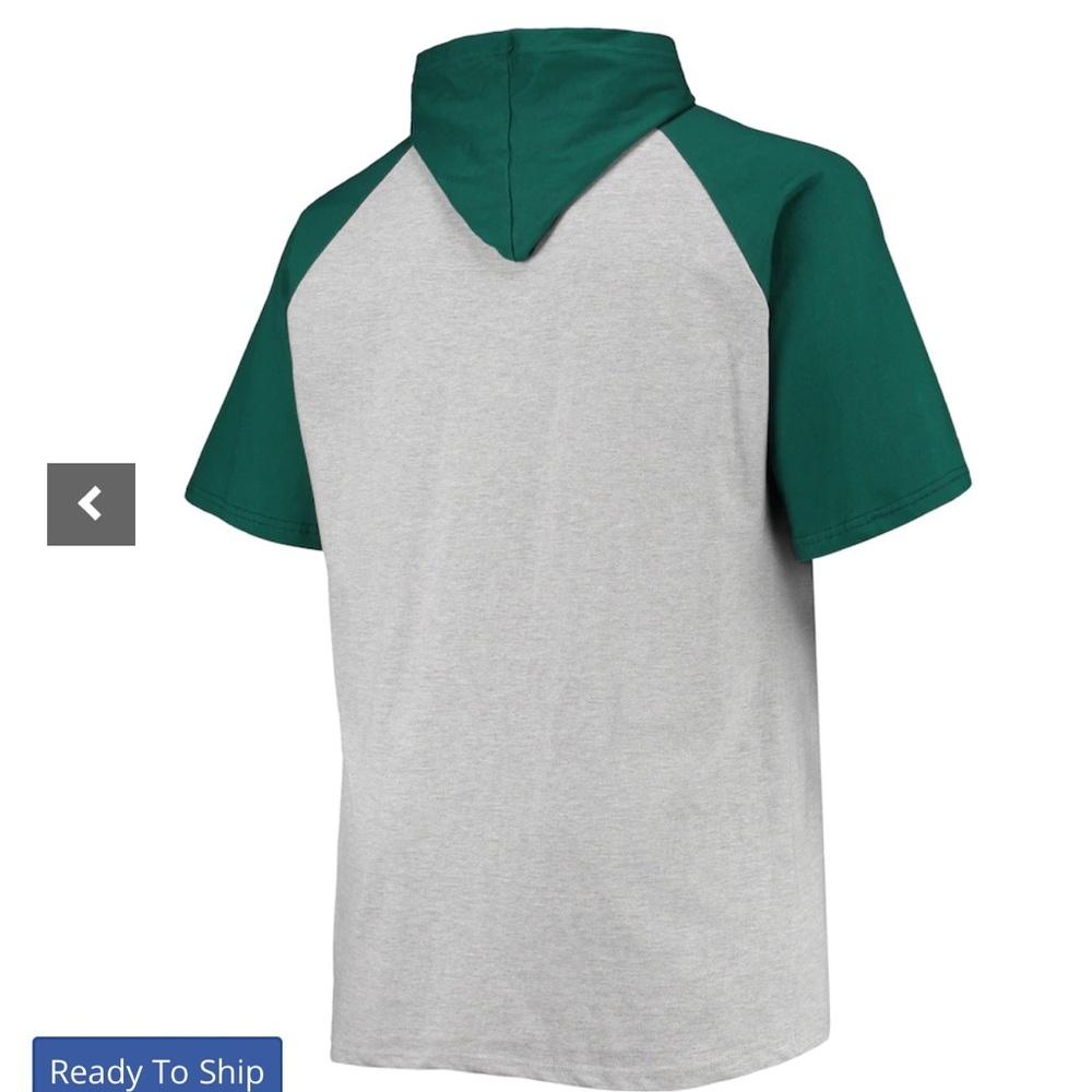 Philadelphia Eagles Big & Tall Raglan Short Sleeve Pullover Hoodie - Picture 3 of 3